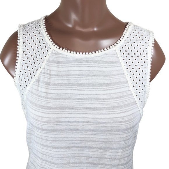 Lucky Brand XS Women's Cotton Ivory Eyelet Tank Top - Picture 4 of 8